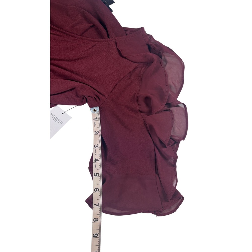 Bold Elements Zinfandel Cold Shoulder Ruffle Sleeve Blouse Size Small New NWT - Picture 9 of 10